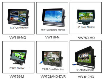 چهار ضلعی اتومبیل TFT LCD مانیتور 4 کانال با ساخته شده - در ضبط ویدئو DVR