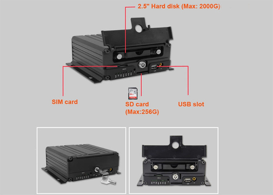 H.264 HDD SSD IPC 4 کانال DVR موبایل GPS WiFi برای ماشین کامیون