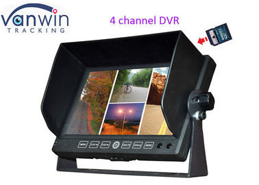 ماشین 7 اینچ 4CH TFT LCD مانیتور ضبط DVR چهار تصویر با پشتیبانی از 32G