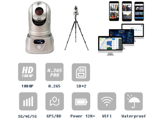 Starlight HD IP Police Car دوربین فیلمبرداری 4G GPS WIFI دوربین PTZ 2MP