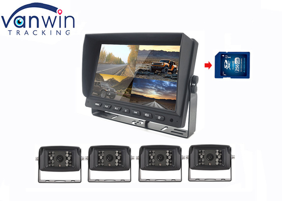 7 اینچ 4ch/4 صفحه نمایش خودرو و دوربین دید عقب صفحه نمایش LCD ضبط کننده صفحه نمایش برای کامیون RV