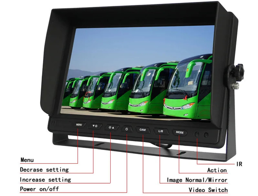 10.1 اینچ مانیتور VGA خودرو 1024X600IPS صفحه نمایش CCTV با ورودی VGA و AV برای کامپیوتر MDVR / PC