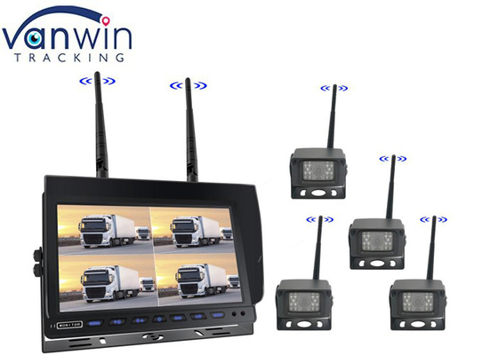 10 اینچ کواد اسپلت 4ch AHD بی سیم 1080P ماشین دوربین عقب مانیتور کیت