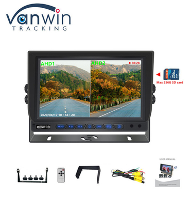 ورود جدید AHD 4CH کارت SD 1080P 9inch Quad Monitor همه در یک DVR داخلی برای کامیون اتوبوس