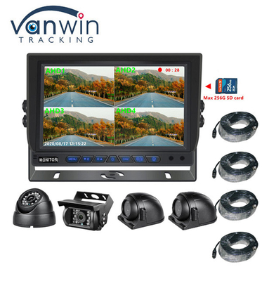 فروش داغ 9 اینچ 1024*600 AHD چهار صفحه نمایش ماشین کامیون سیستم دوربین امنیتی با عملکرد ضبط