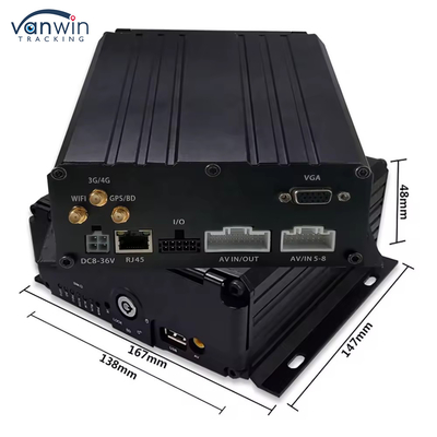 8-کانال هارد دیسک کارت SD موبایل DVR H.264 MDVR ماشین برای نظارت بر ایمنی خودرو