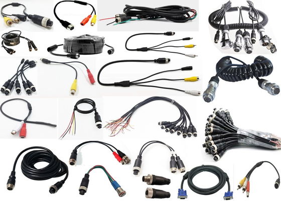 ماشین ویدیو هواپیمایی سیم بهار تریلر کانکتور سیم 4-Pin/RCA کشش مارپیچی کابل پیچیده