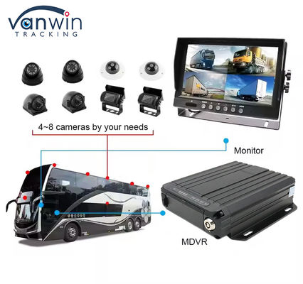 ردیابی ویدیوی آنلاین 4G GPS DVR تلفن همراه 1080p کارت SD 4 کانال سیم کارت GPS دوربین مدار بسته خودرو