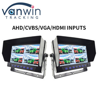 IP69K 7 / 10.1 اینچ ضد آب AHD Quad TFT مانیتور ماشین نمایشگر برای وسایل نقلیه جهانی
