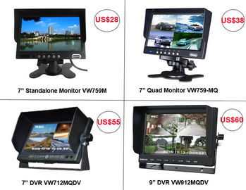 مانیتور ماشین 7 اینچ 9 اینچ 10 اینچ AHD TFT ساخته شده در DVR برای سیستم دوربین 4