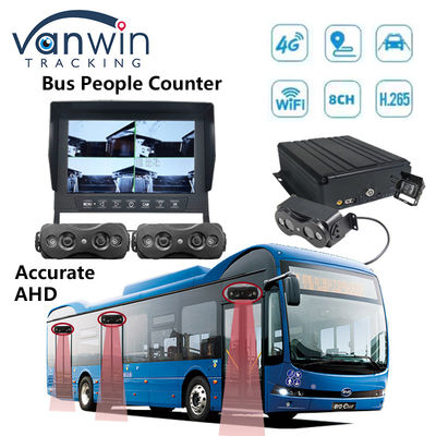 8 کانال هارد دی اس دی ذخیره سازی اتوماتیک اتوبوس مردم شمارنده وای فای 4G موبایل DVR