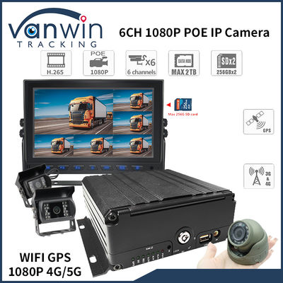 4G 6 کانال H. 265 HDD ماشین DVR تلفن همراه برای دوربین های امنیتی خودرو