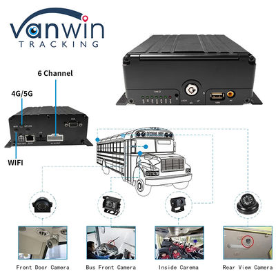 4G 6 کانال H. 265 HDD ماشین DVR تلفن همراه برای دوربین های امنیتی خودرو