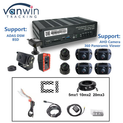 8 CH 4G 360 MDVR مشاهده پانورامیک با AI ADAS DSM BSD مشاهده پانورامیک سیستم دوربین DVR خودرو