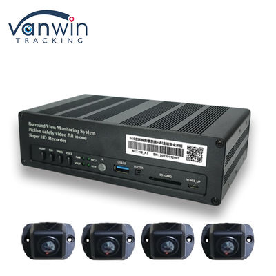 8 CH 4G 360 MDVR مشاهده پانورامیک با AI ADAS DSM BSD مشاهده پانورامیک سیستم دوربین DVR خودرو