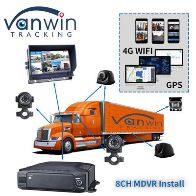 HDD 1080p 8ch موبایل DVR 4g GPS WIFI MDVR Kit سیستم دوربین برای ردیابی خودرو امنیت خودرو