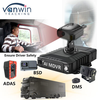 H.265 8CH HDD Mobile DVR Advanced Driving DSM ADAS BSD AI سیستم نظارت بر سنسور پیاده ها