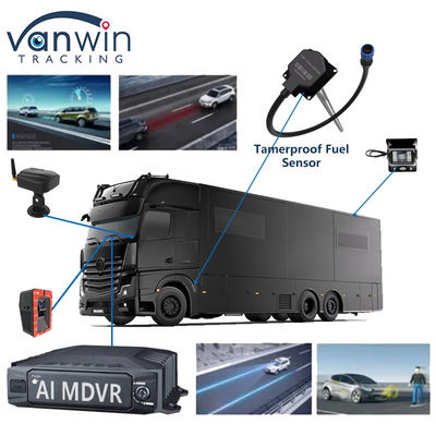H.265 8CH HDD Mobile DVR Advanced Driving DSM ADAS BSD AI سیستم نظارت بر سنسور پیاده ها