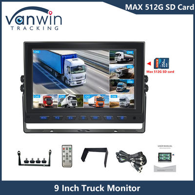 9 اینچ 8 کانال AHD مانیتور ویدیو 1080P ماشین LCD مانیتور IPS برای اتوبوس کامیون تریلر