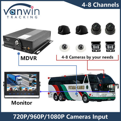 AHD 8CH HDD کنترل از راه دور موبایل DVR 1080P 4g عملکرد GPS نظارت بر ایمنی خودرو Cmsv6 MDVR