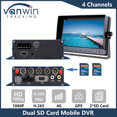 4G GPS دو کارت SD DVR تلفن همراه 1080P 4CH دوربین مدار بسته ضبط کننده امنیت DVR ردیابی تلفن همراه