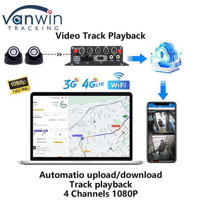 4G GPS دو کارت SD DVR تلفن همراه 1080P 4CH دوربین مدار بسته ضبط کننده امنیت DVR ردیابی تلفن همراه