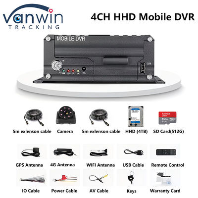 4CH 5G CMSV6 سیستم AI DVR همراه با GPS ADAS BSD DMS H.265 MDVR برای مانیتور دوربین مدار بسته خودرو