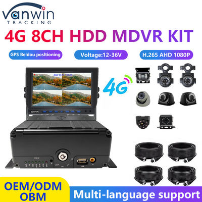 H.265 8CH HDD 1080P سیستم DVR تلفن همراه با کیت 4G MDVR GPS عملکرد WIFI برای مدیریت ناوگان