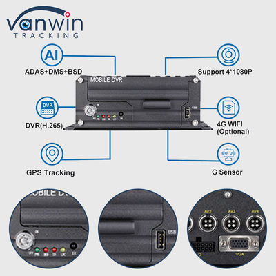 H.265 4CH 1080P HDD Mobile DVR Vehicle CCTV Video Recorder Kit سیستم دوربین MDVR