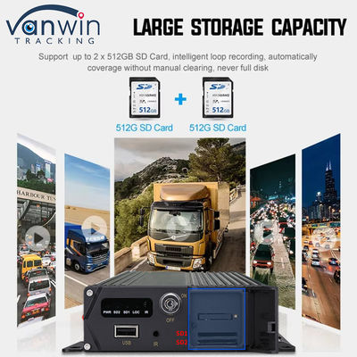 CMSV6 4CH دو کارت SD DVR تلفن همراه 4G GPS نظارت در زمان واقعی نظارت تصویری MDVR