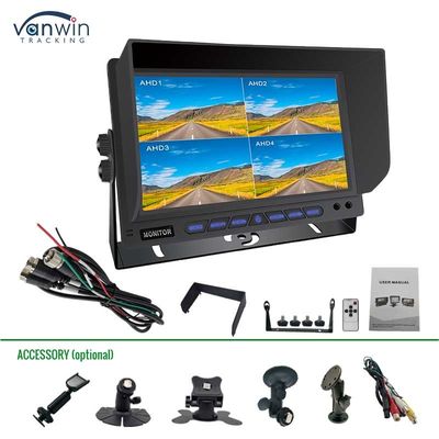 AHD/CVBS چند ویدئو ورودی مخلوط 4 کانال 7 اینچ Split Display Monitor برای خودرو
