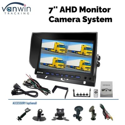 7-اینچ AHD چهار کانال تقسیم ماشین مانیتور سیستم نظارت بر نمایش خودرو