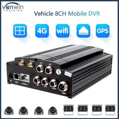 8 کانال DVR موبایل 1080P 4G GPS WIFI HDD کارت DVR Full HD دوربین های ماشین برای اتوبوس شهر