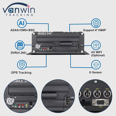 1080P 4CH HDD DVR 5G GPS Tracker سیستم نظارت بر خودرو برای ایمنی ناوگان