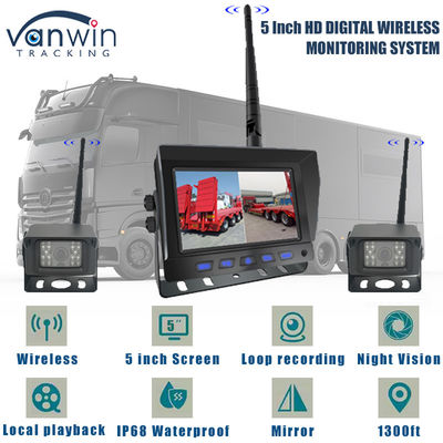 DVR دیجیتال 5 اینچی بی سیم HD با صفحه نمایش Quad-Split برای نظارت بر ایمنی عقب راننده