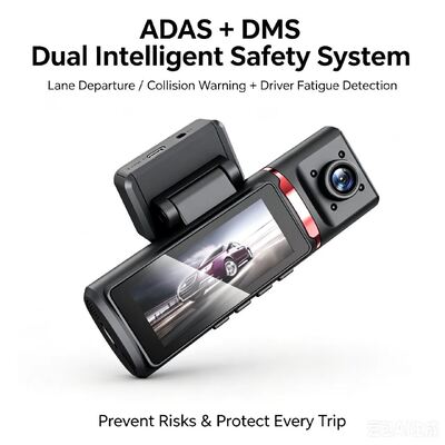 دوربین 3 کاناله AI 4G Dash 4K جلو، ADAS و DMS، ردیابی GPS، مانیتور پارکینگ 24/7
