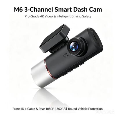 دوربین 3 کاناله AI 4G Dash 4K جلو، ADAS و DMS، ردیابی GPS، مانیتور پارکینگ 24/7