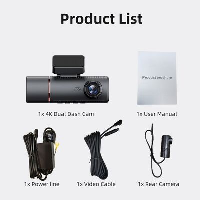 4K Advanced Assisted Driving Dashcam GPS ADAS DMS با پشتیبانی WIFI برای نظارت بر پارکینگ