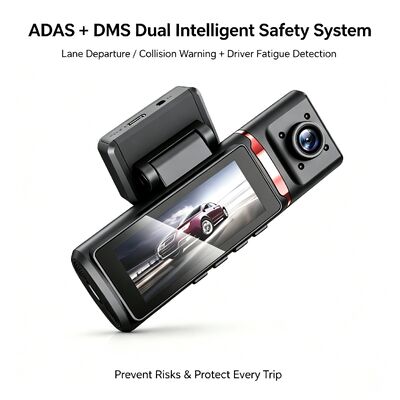 4K Advanced Assisted Driving Dashcam GPS ADAS DMS با پشتیبانی WIFI برای نظارت بر پارکینگ