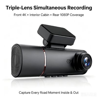 3 کانال HD DVR Dash Cam 4G 4K جلو 1080P کابین عقب GPS ردیابی ADAS DMS مانیتور پارکینگ 24/7 برای ایمنی ناوگان
