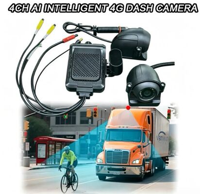دوربین جلو و عقب 4CH ADAS DMS ضبط کننده ویدئویی اتوماتیک با 4G GPS WIFI دوربین مغناطیسی برای کامیون