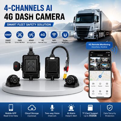 دوربین امنیتی خودرو DVR با دوربین جانبی DMS ADAS BSD برای کامیون / اتوبوس