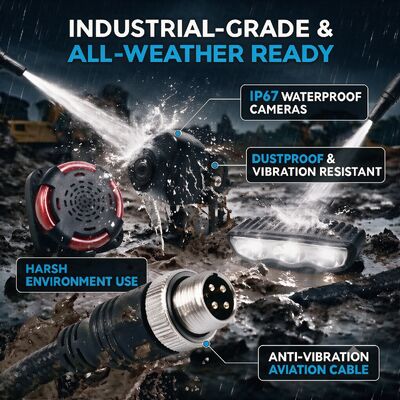10.1 Inch Touch DVR Monitor with 360 AI BSD and LED Alarm Reduces Accidents for Forklifts Trucks Agricultural Vehicles
