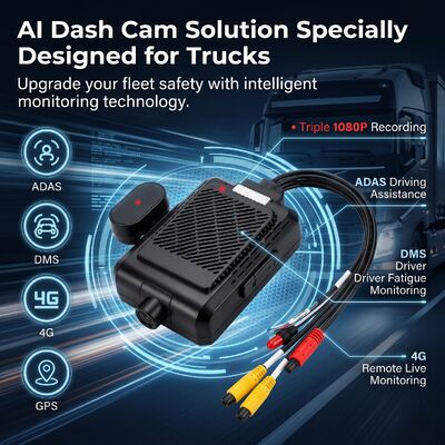 4-کانال هوش مصنوعی هوشمند 4G دوربین داش، ADAS + DMS + BSD ایمنی فعال، 1080P + 720P ضبط برای تاکسی