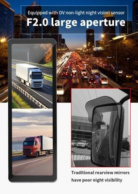 Truck Blind Spot Camera System 1080P Dual Lens Side View Camera 18.88 Inch Monitor for Semi Truck Trailer Commercial Vehicle