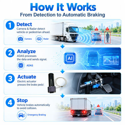 سیستم ترمز اضطراری خودکار AEBS با رادار موج میلی‌متری 77 گیگاهرتز ADAS + DMS و ردیابی GPS 4G برای ایمنی خودرو
