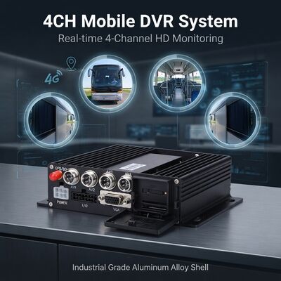 دستگاه دی وی آر موبایل ۴ کاناله با ردیاب GPS و دوربین خودرو ۱۰۸۰P برای سیستم امنیتی اتوبوس