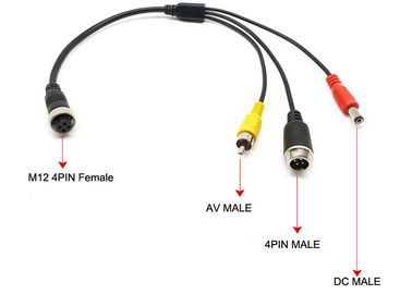 لوازم جانبی DVR ، آداپتور میکروفون خارجی 4 پین اتصال هوایی زن به 4 پین مرد + RCA + DC