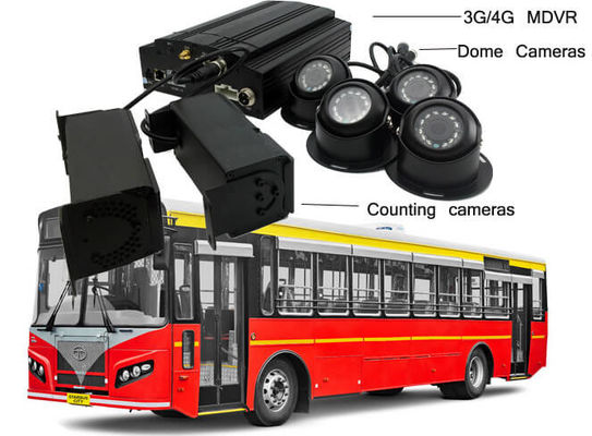 دوربین های دو چشمی 720P 4 دوربین مداربسته VPC موبایل DVR برای 23 مسافر اتوبوس