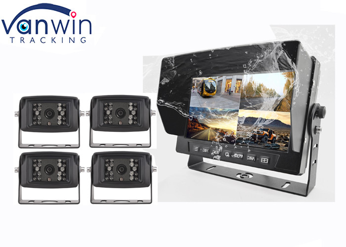 7 اینچ 4 Splits AHD HD Waterproof TFT Car Monitor Rearview System با قاب U شکل